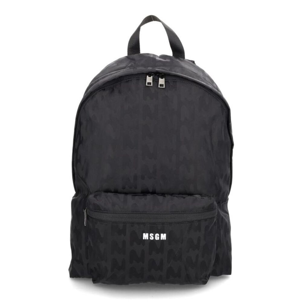 MSGM Monogram Pattern Backpack Men BLACK Backpack… - image 1
